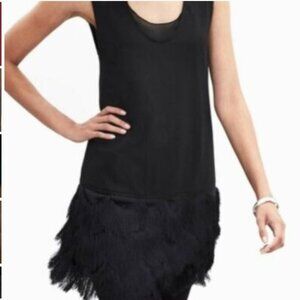 Banana Republic Black Fringe Mini Dress
